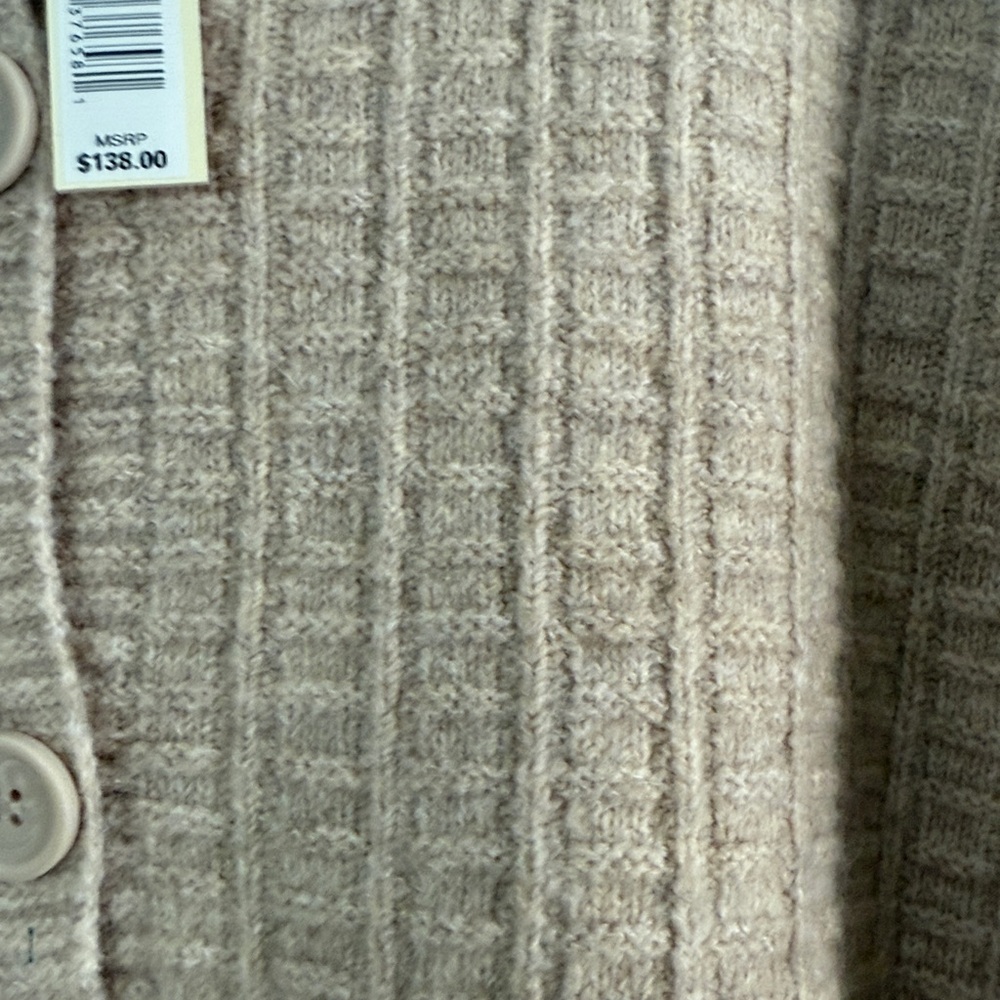Max Studio Beige Ribbed Cardigan - Picture 4 of 9